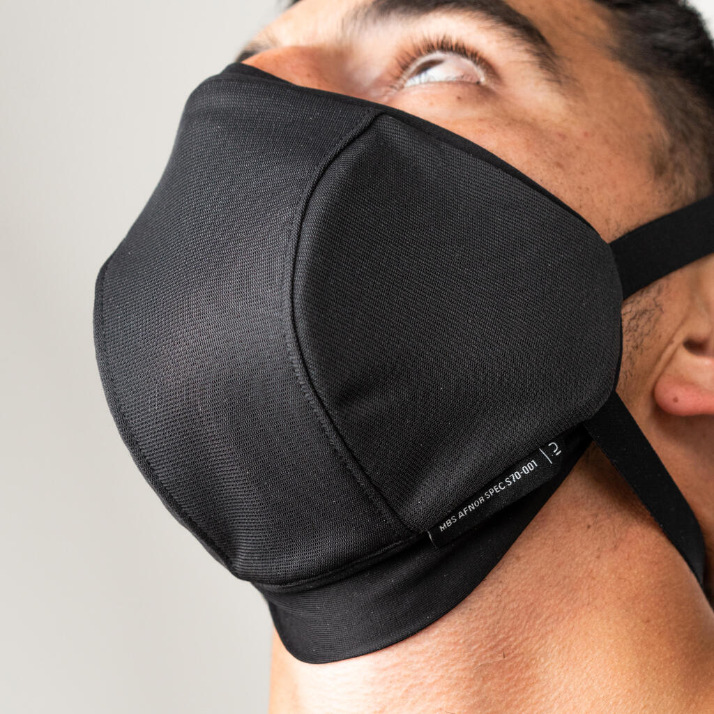 MBS REUSABLE COVID-19 SPORTS BARRIER MASK - BLACK